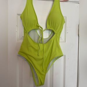 Lime green One piece swimsuit